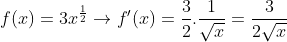 reta tangente Gif.latex?f(x)=3x^{\frac{1}{2}}&space;\rightarrow&space;f'(x)&space;=&space;\frac{3}{2}
